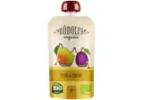 Organic pear, plum puree RŪDOLFS, 4+ months, 110 g