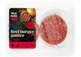 Fresh beef patties for burgers WELL DONE, 220 g