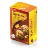 Caramel flavor creamy edible ice cream KARALIŠKI with caramel filling and hazelnuts, 800 ml