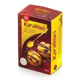 Egg flavor creamy edible ice cream KARALIŠKI with rum-soaked raisins and cocoa filling, 800 ml