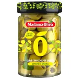 Greek pitted green olives with lemon peel and mint leaves MADAMA OLIVA, 140 g
