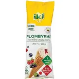Vanilla flavored edible ice cream with forest berry filling plombir IKI, 200 ml