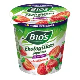 Organic yogurt lactose-free with strawberries BIOS, 3.1% fat, 370 g