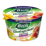 Экологический йогурт без лактозы с персиками, манго и отрубями BIOS, 3,1% жира, 200 г