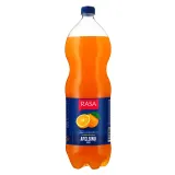 Orange flavored carbonated soft drink with sugars and sweetener RASA, 2 l