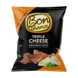 Black bread chips with three cheese flavor BON CHANCE, 240 g
