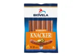 Hot smoked boiled sausages, BIOVELA KNACKER, I grade, 270 g