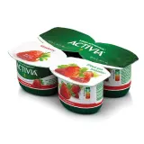 Yogurt with strawberries ACTIVIA, 4x120 g