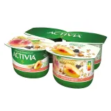 Yogurt with peaches and flakes ACTIVIA, 4x120 g