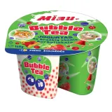 Yogurt MIAU with strawberry and black tea flavor bubbles BUBBLE TEA, 3% fat, 140 g