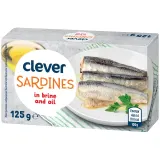 Sardines in brine with vegetable oil CLEVER, 125 g