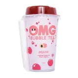 Tea drink with peach flavor and strawberry bubbles OMG, 270 ml
