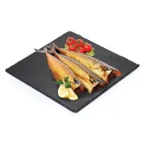 Cold smoked Atlantic mackerel (scomber scombrus), gutted, without heads