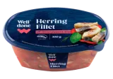 Marinated herring fillet pieces with stewed peppers and olives, 300 g