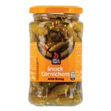 Cucumbers in sweet and sour marinade with honey