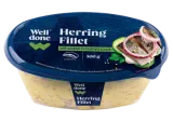 Marinated herring fillet pieces with pickled cucumbers in spicy sauce, 300 g