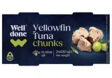 Yellowfin tuna pieces in olive oil WELL DONE, 240 g