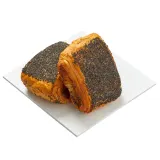Pastry with marzipan filling and poppy seeds