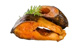 Hot smoked common carp fillets, 1 kg