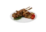 Fried chicken skewers with black pepper sauce, sesame, 360 g