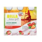 Yogurt drink strawberry flavor BILLA, 6 x 100 g