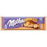 Milk chocolate with caramel filling and hazelnuts