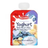 Drinkable yogurt, banana and blueberry puree SMOOTHIE SEMPER, 90 g
