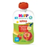 Organic apple, strawberry, banana puree HIPP (from 4 months), 100 g
