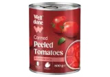 Canned peeled tomatoes REG WELL DONE, 800 g