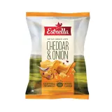 Чипсы картофельные со вкусом чеддера и красного лука ESTRELLA KETTLE, 120 г