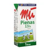 Молоко MŪ, UHT, 2,5% жирности, 1 л