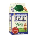 DVARO молоко, 2,5 % жира, 0,5 л