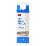 Пастеризованное молоко RIMI, 2 %, 1 л