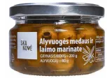 Olives SKANOVĖ in honey and green lemon marinade, 200 g
