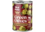Green olives WELL DONE with Chalapa peppers, 280 g