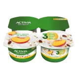 Yogurt with peach, flakes ACTIVIA, 2.6%, 480g
