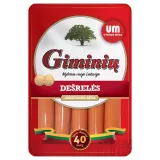 Boiled GIMINIŲ sausages, a.r., 260g