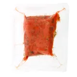 Fresh red salmon fillet pieces with dill, 100 g