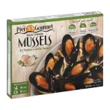 Frozen mussels in garlic butter sauce