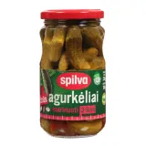 Spicy marinated gherkins SPILVA, 330 g / 190 g