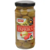 Green olives RIMI with peppers, 235 g / 142 g