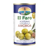 Green olives stuffed with anchovies EL FARO, 370 ml / 150 g