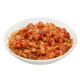 Stewed cabbage with smoked sausages, 300 g
