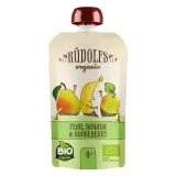 Organic pear, banana, apricot puree RŪDOLFS, 110 g