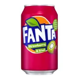 Sparkling strawberry and kiwi flavored drink FANTA, 330 ml