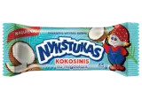 Coconut curd NYKŠTUKAS in white milky glaze with roasted almonds, 25% fat, 45 g