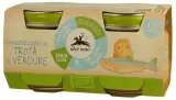 Trout and vegetable puree for babies from 4 months, organic ALCE NERO, 2 x 80 g