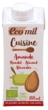 Almond cream for cooking without sugar, organic ECOMIL, 200 ml