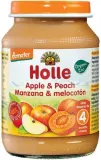 Apple and peach puree for babies from 5 months, biodynamic HOLLE, 190 g