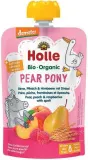 Pear, peach, raspberry and spelt puree PEAR PONY, for babies from 8 months, biodynamic HOLLE, 100 g